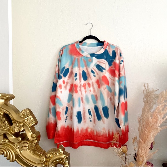AMAZON Sweaters - AMAZON TIE DYE COLORFUL PULLOVER SWEATSHIRT XL